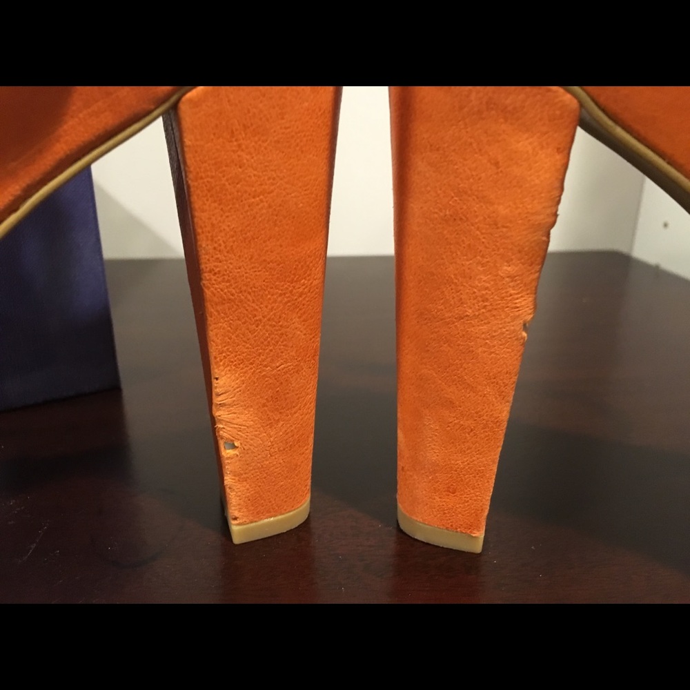 Stuart Weitzman Red & Orange Platform Heels- Size… - image 5